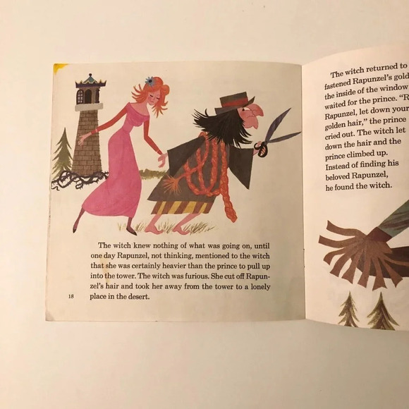 Vintage 1970 Disney The Story of Rapunzel Book Only No Record - Picture 11 of 16